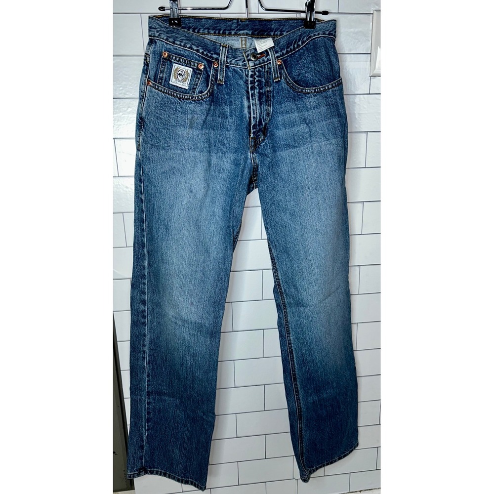 Cinch White Label Mens Relaxed Fit Straight Leg Jeans 30x30 Mid Wash Blue Cotton